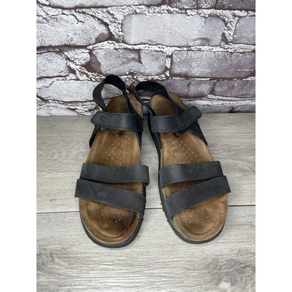 Spring Step Black Leather Strappy Cork Wedge Sandals Women Sz 41EU/10.5M US - Picture 7 of 16